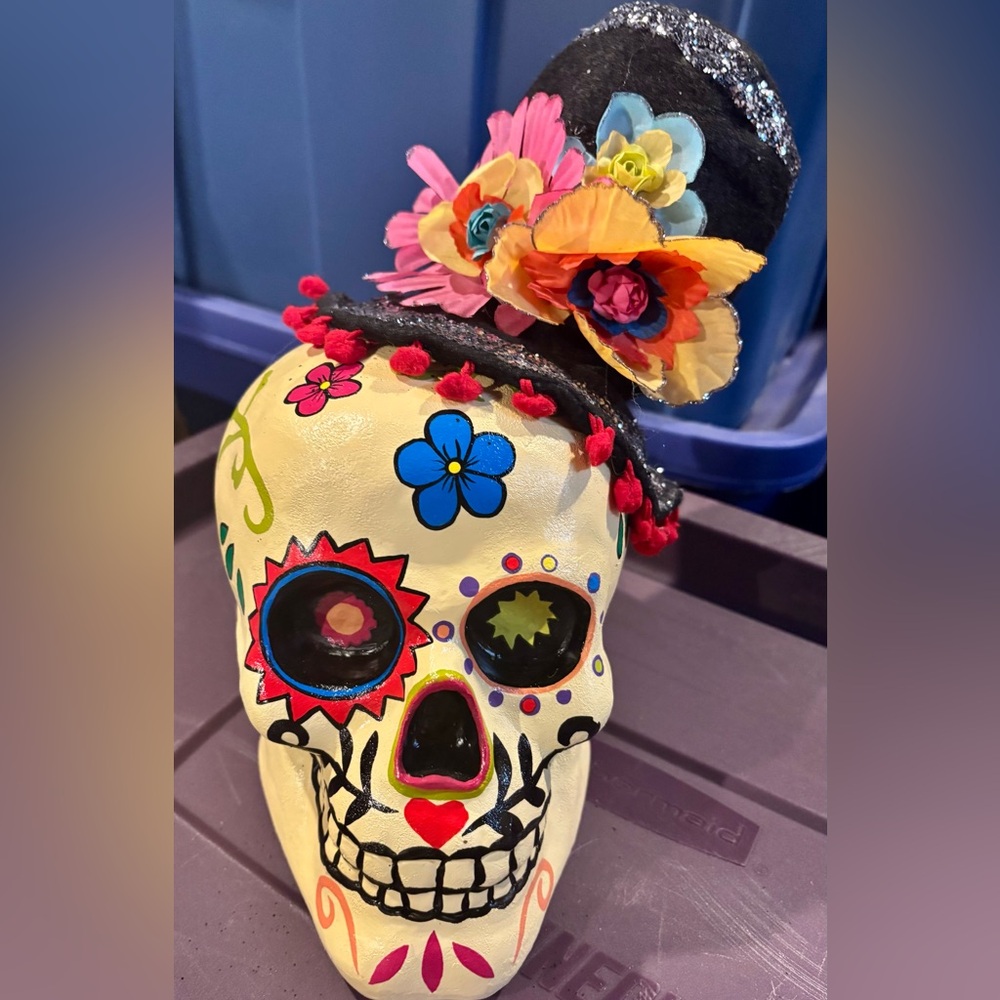 Colorful Day of the Dead Skull Decor